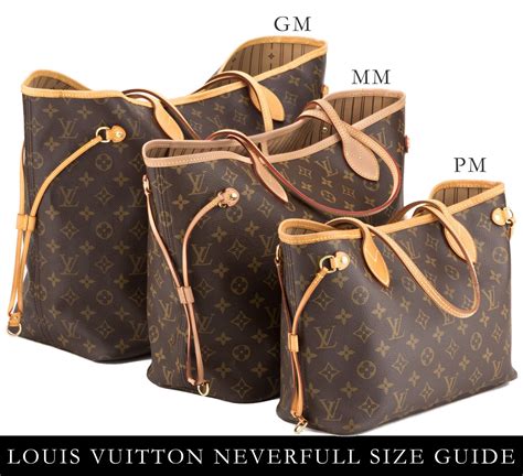 sizes of lv bags|neverfull lv bag.